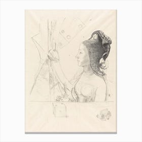 Femme De Profil (Profile Of A Woman), (1900), Odilon Redon Canvas Print