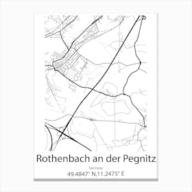 Rothenbach An Der Pegnitz,Germany Minimalist Map Canvas Print