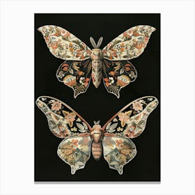 Dark Butterflies William Morris Style 1 Canvas Print