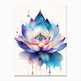 Lotus Flower, Symbol, Third Eye Watercolour 1 Canvas Print