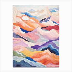 Mount Lafayette United States Colourful Mountain Illustration Canvas Print