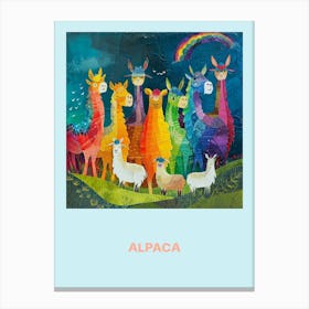Alpaca Rainbow Poster 1 Canvas Print