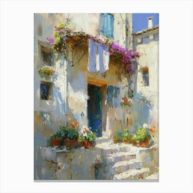 House With Flowers 4 Canvas Print