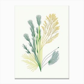 Fennel Seed Spices And Herbs Minimal Line Drawing 3 Canvas Print