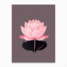 A Pink Lotus In Minimalist Style Vertical Composition 21 Canvas Print