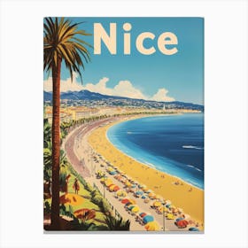 Aihrgdesign A Vintage Travel Poster Of Nice 1 Canvas Print