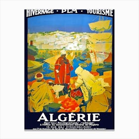 Tourism In Algeria, Vintage Travel Poster Canvas Print