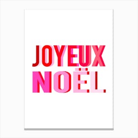 Joyeux Noel on White Canvas Print