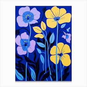 Blue Flower Illustration Evening Primrose 2 Canvas Print