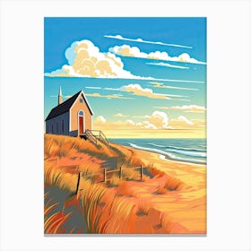 Cape Cod Massachusetts, Usa, Flat Illustration 2 Canvas Print