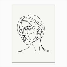 Single Line Woman's Face Monoline Illustration Canvas Print