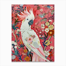 Floral Animal Painting Cockatoo 1 Canvas Print