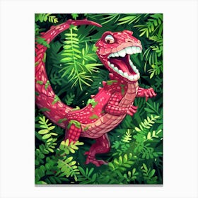 Dinosaurs In The Jungle Canvas Print