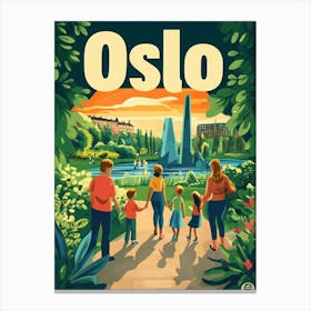 Aihrgdesign A 1970s Inspired Travel Poster For Oslo 1 Canvas Print