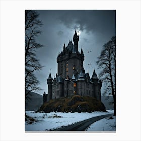 Castle At Night Stock Videos & Royalty-Free Footage Canvas Print