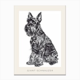 Giant Schnauzer Line Sketch 2 Poster Canvas Print