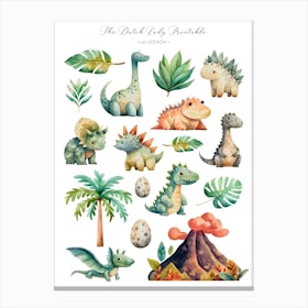 Cute Dinosaurs Canvas Print