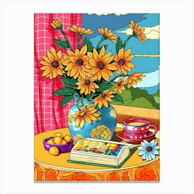 Sunflowers In A Vase Canvas Print