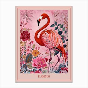 Floral Animal Painting Flamingo 2 Poster Canvas Print