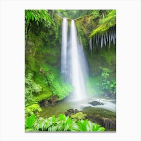 Banyumala Twin Waterfalls, Indonesia Realistic Photograph (3) Canvas Print