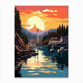 Gig Harbor Washington Retro Pop Art 15 Canvas Print