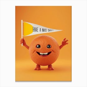 Orange With A Flag Canvas Print