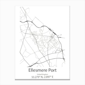 Ellesmere Port,United Kingdom Minimalist Map Canvas Print