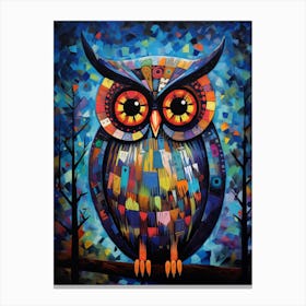 Owl Pattern In The Woods Canvas Print