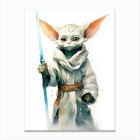 Devon Rex Cat As A Jedi 2 Canvas Print