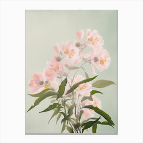 Laurel Flowers Acrylic Painting In Pastel Colours 1 Canvas Print