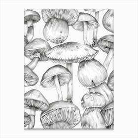 Seamless Pattern Of Mushrooms 3 Canvas Print