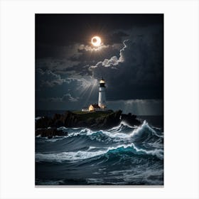 Eclipse Lighthouse Print Canvas Print