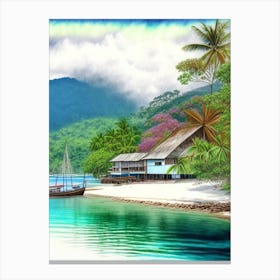 Maluku Indonesia Soft Colours Tropical Destination Canvas Print