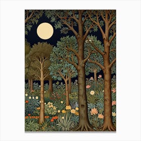 William Morris Forest At Night 17 Canvas Print