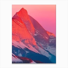 The Canadian Rockies Retro Sunset 4 Canvas Print