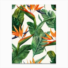 Bird Of Paradise Seamless Pattern Canvas Print