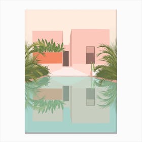 House By The Pool Canvas Print