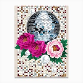 Disco Ball Mosaic Canvas Print