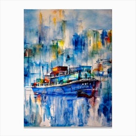 Port Of Kolkata India Abstract Block harbour Canvas Print