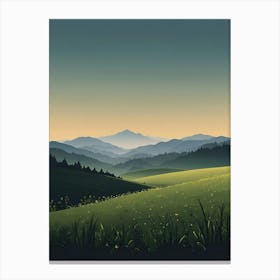 Landscape With Mountains Canvas Print