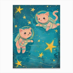 Two Kittens In Space Canvas Print