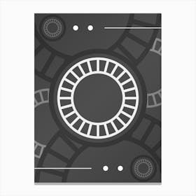 Geometric Glyph Abstract Array in White and Gray n.0063 Canvas Print