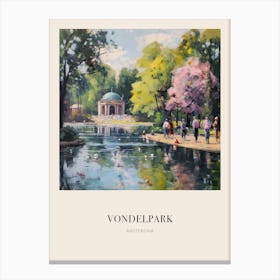 Vondelpark Amsterdam Vintage Cezanne Inspired Poster Canvas Print