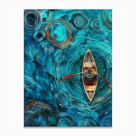 Canoe On Water Canvas Print