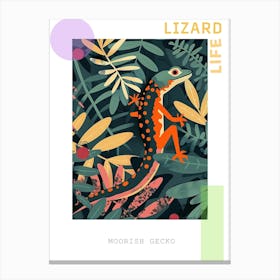 Forest Green Moorish Gecko Abstract Modern Illustration 3 Poster Canvas Print