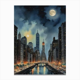 The City That Never Sleeps, Dreaming Canvas Print