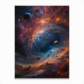 Galaxy And Planets Art Print Canvas Print