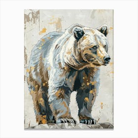 Brown Bear Precisionist Illustration 3 Canvas Print