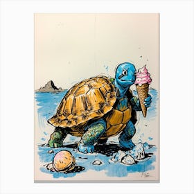 Turtle Ice Cream Canvas Print