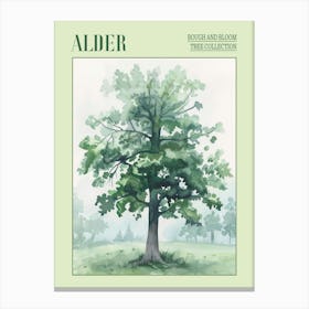 Alder Tree Atmospheric Watercolour Painting 1 Poster Canvas Print